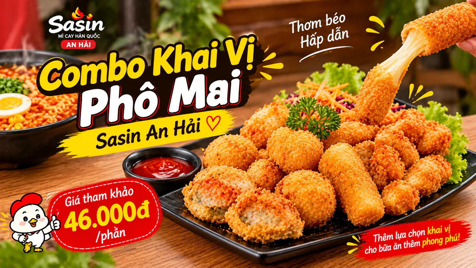 Combo Khai Vị Phô Mai trong menu Mì Cay Sasin An Hải