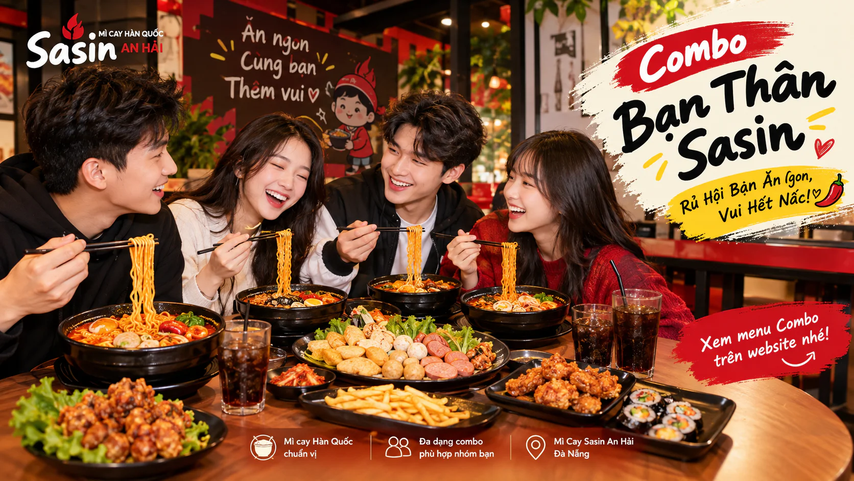 Combo Bạn Thân tại Mì Cay Hàn Quốc Sasin An Hải, Đà Nẵng